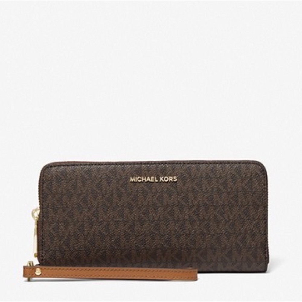MICHAEL KORS Brown Large Logo Continental Wallet
